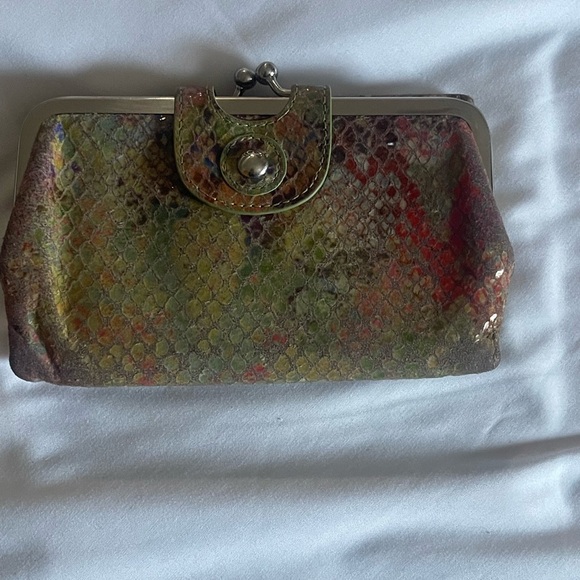 HOBO Red and Green Clutch with Metallic Embellishments - Picture 1 of 5